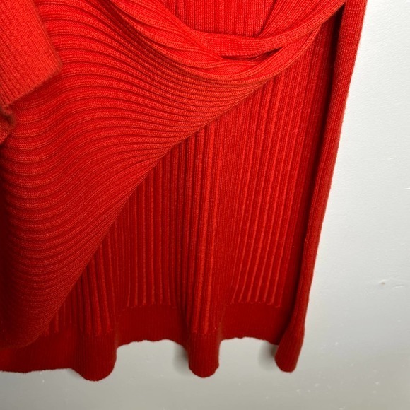 Leith Womens Ribbed Sweater Midi Dress Plus Size 2X Red V-Neck Side Slit‎ NWOT - Picture 4 of 6